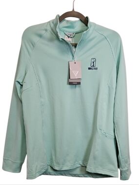 Levelwear 1/4 Zip Mint Green Pullover Size Large World Feed Golf NWT